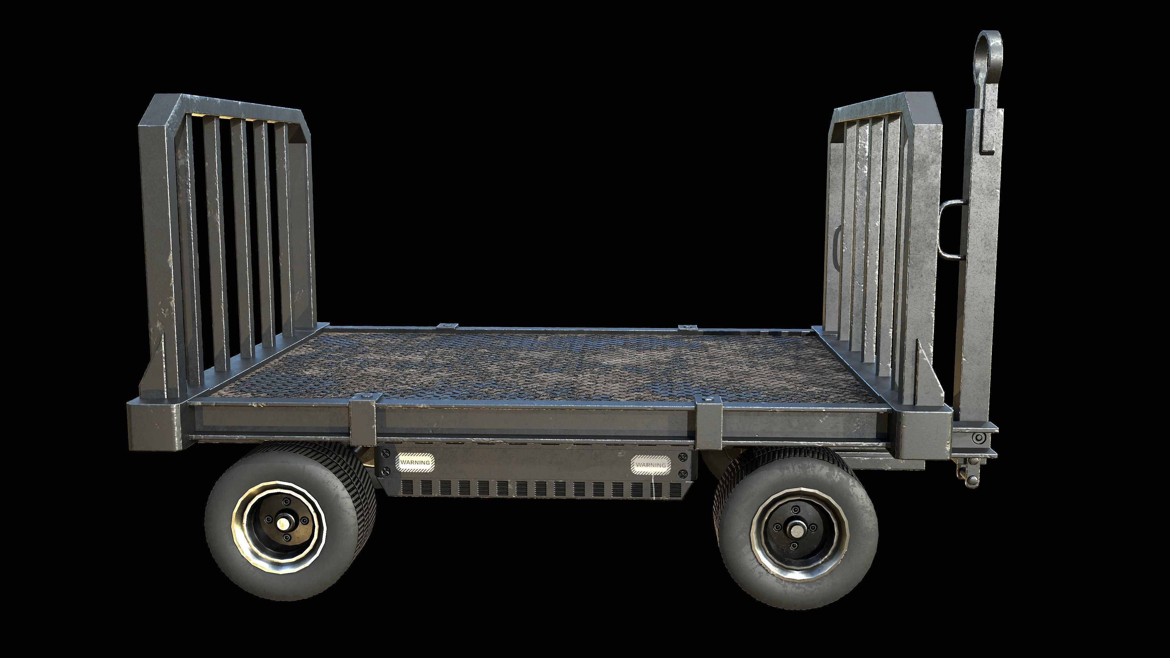 Baggage Cart Trailer PBR Low-poly 3D model_2