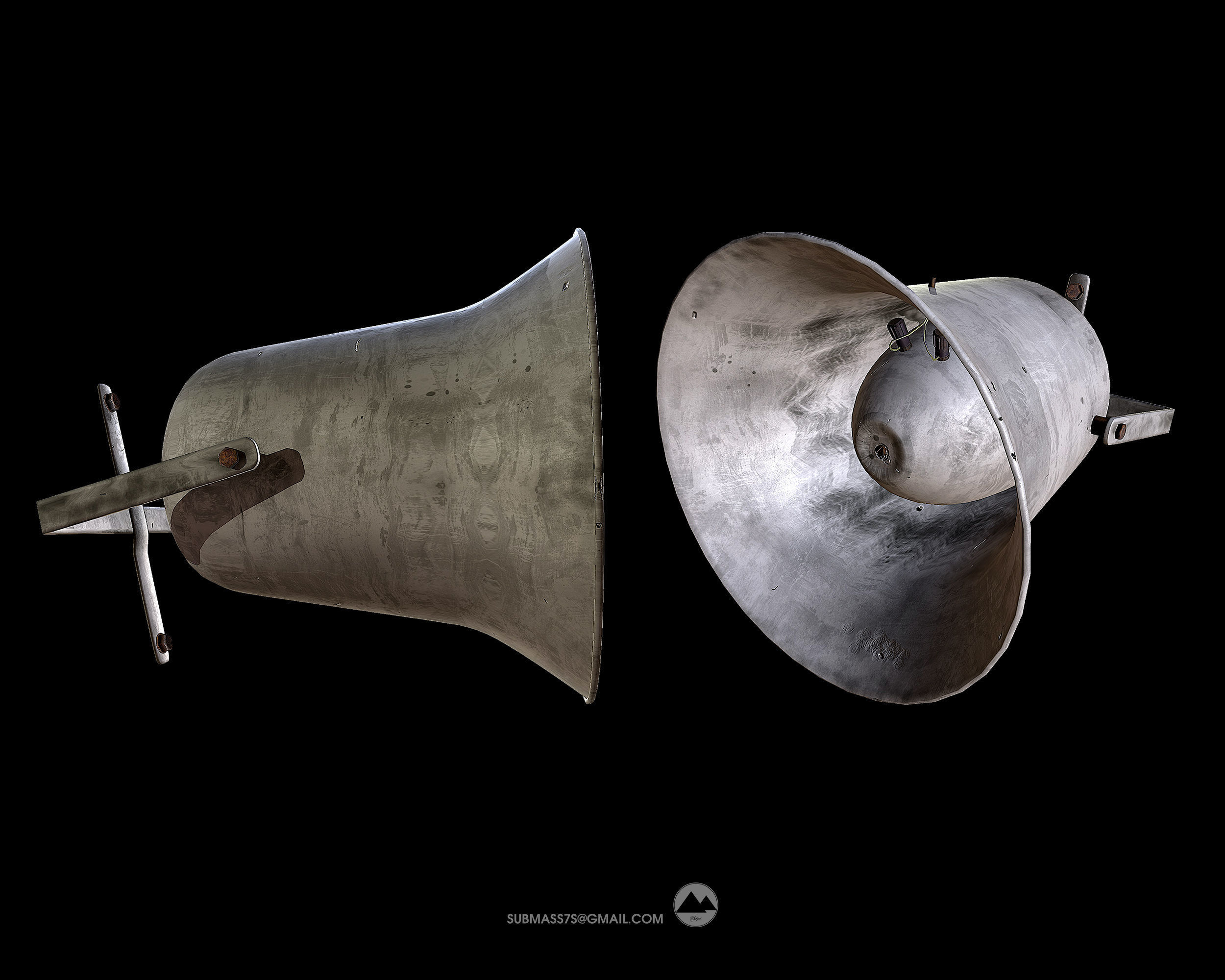 Outdoor speaker  Low-poly 3D model_4
