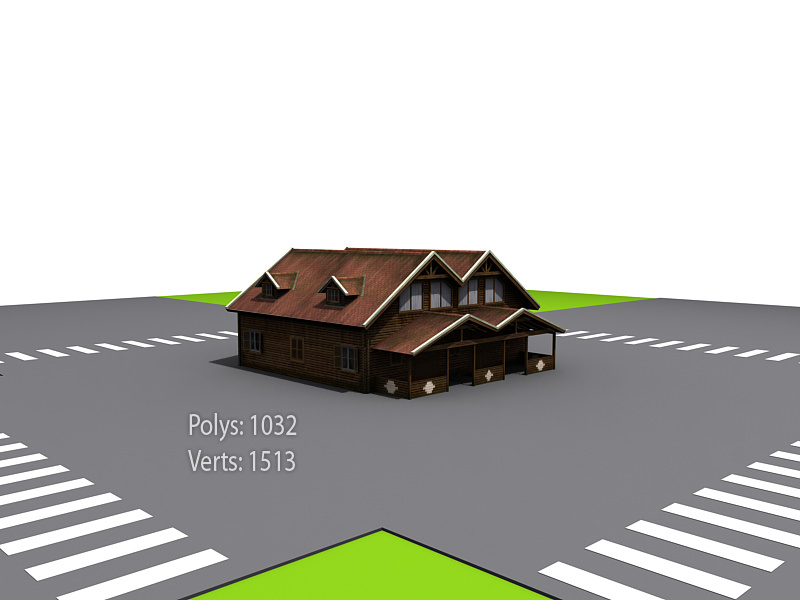 Street environment Low-poly 3D model_14