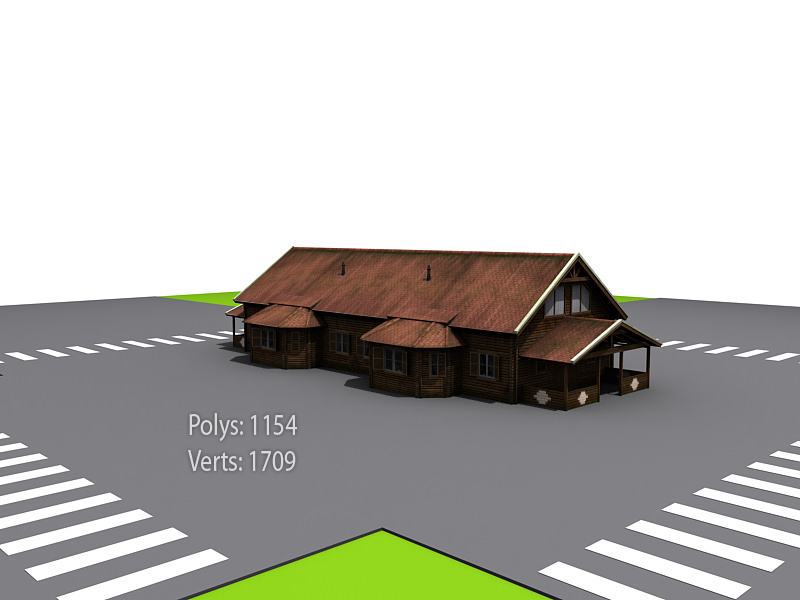 Street environment Low-poly 3D model_13