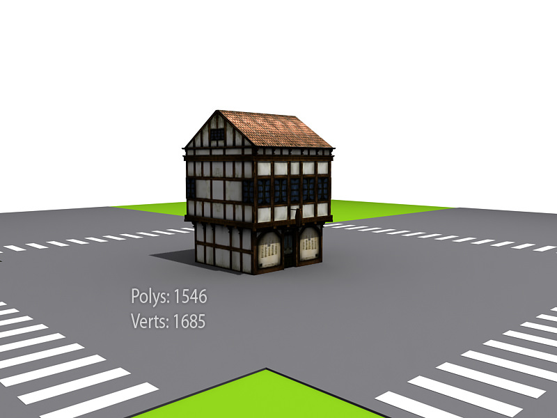 Street environment Low-poly 3D model_5