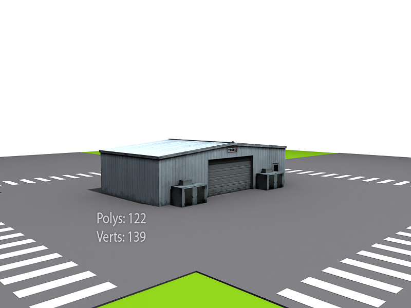 Street environment Low-poly 3D model_15