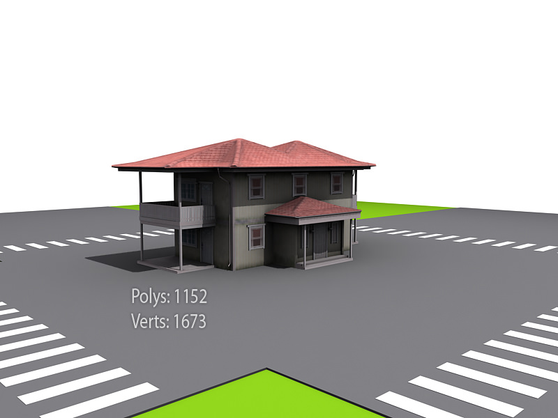 Street environment Low-poly 3D model_6