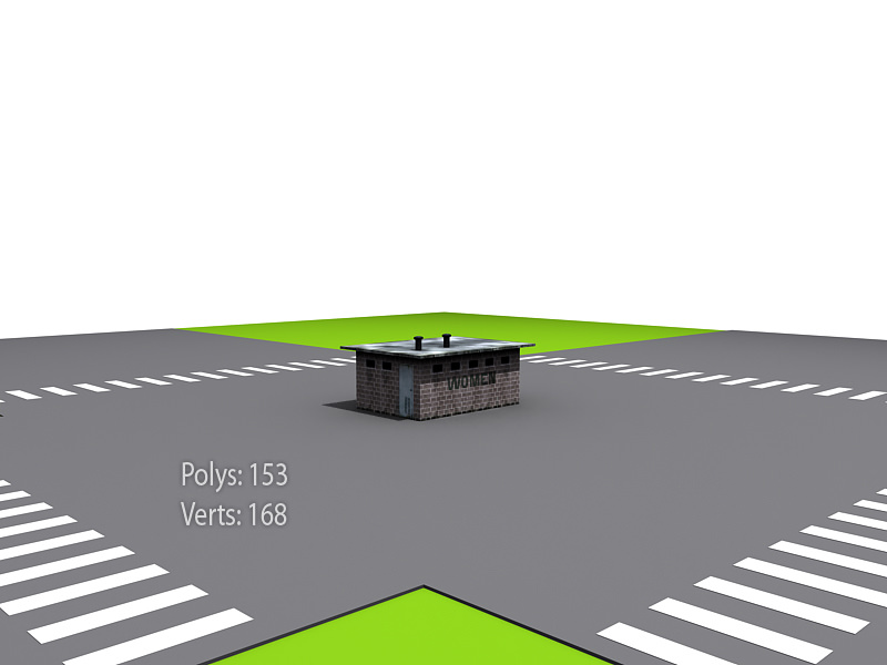 Street environment Low-poly 3D model_16