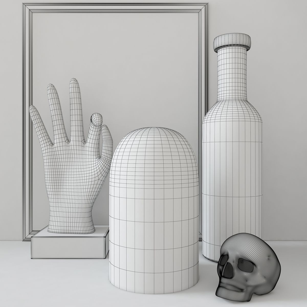 Decorative Set Black And White 3D model_5