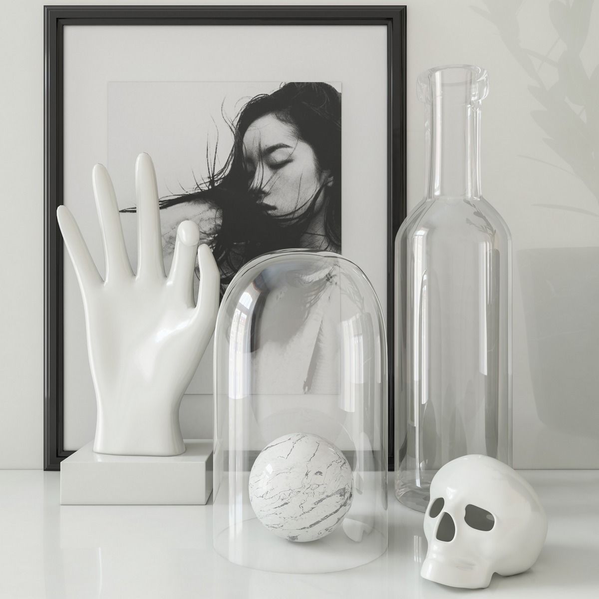 Decorative Set Black And White 3D model_3