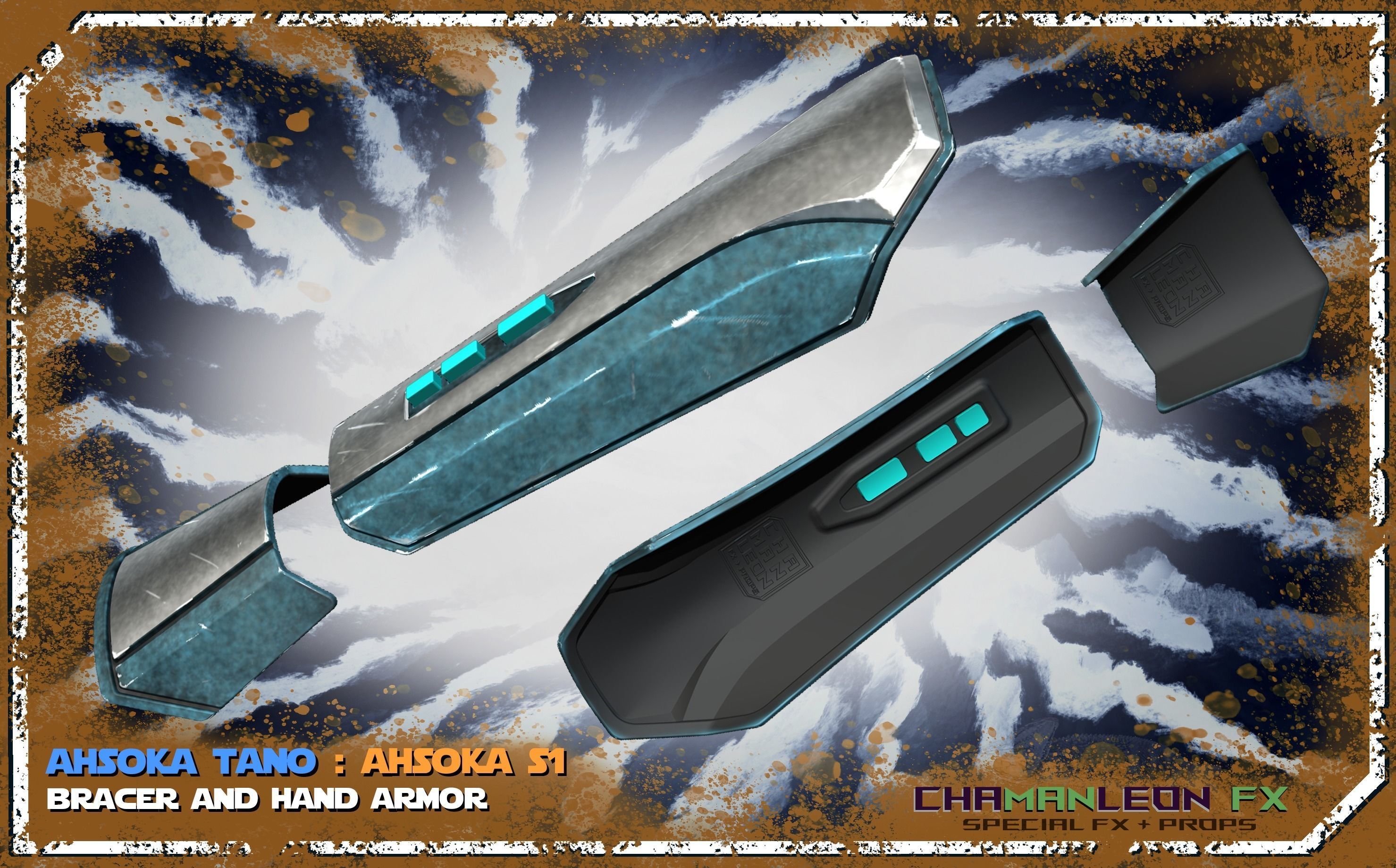 Ahsoka Tano Bracers n Hand Armor The Mandalorian Cosplay 3D print model_4