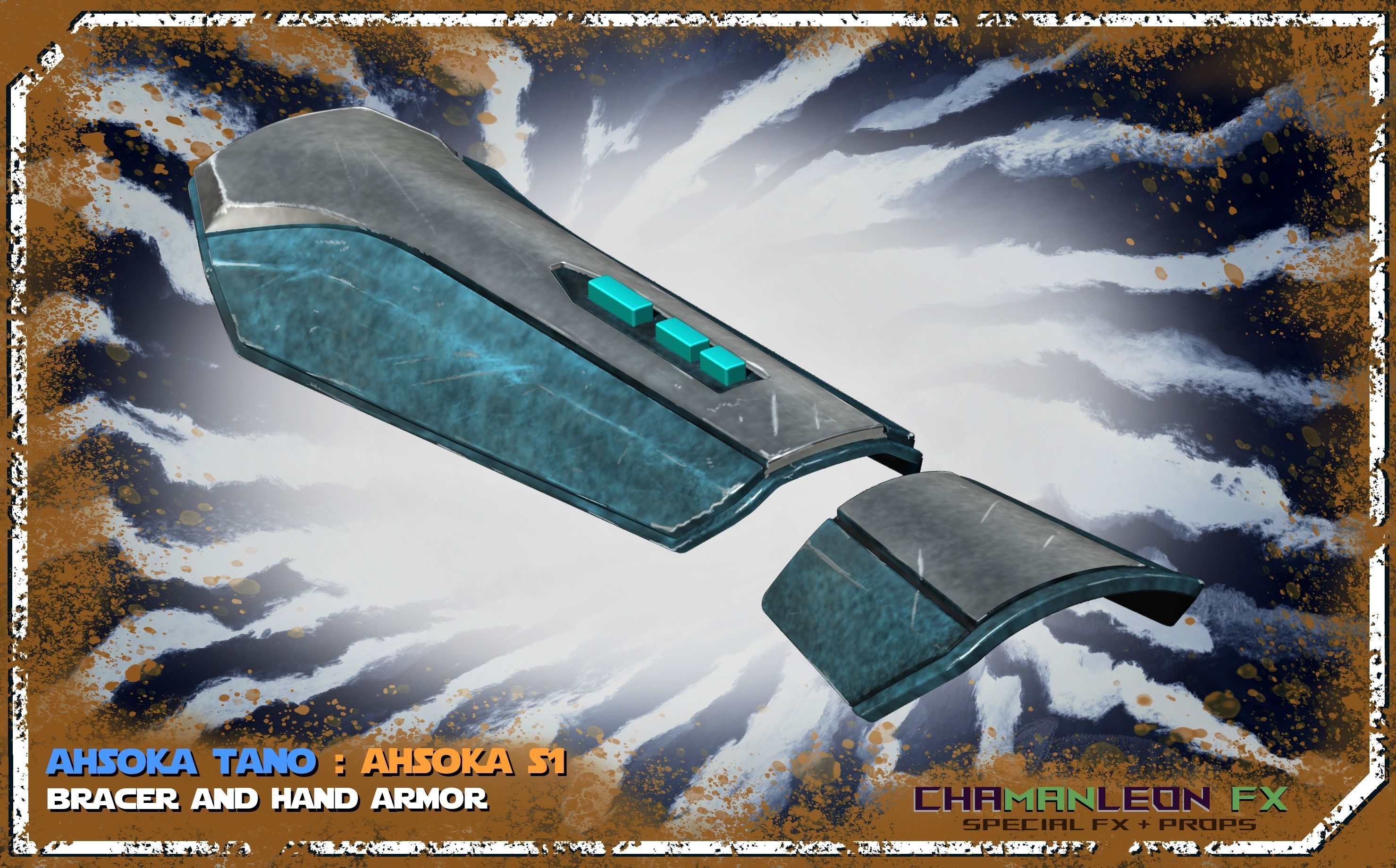 Ahsoka Tano Bracers n Hand Armor The Mandalorian Cosplay 3D print model_2