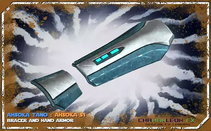 Ahsoka Tano Bracers n Hand Armor The Mandalorian Cosplay 3D print model