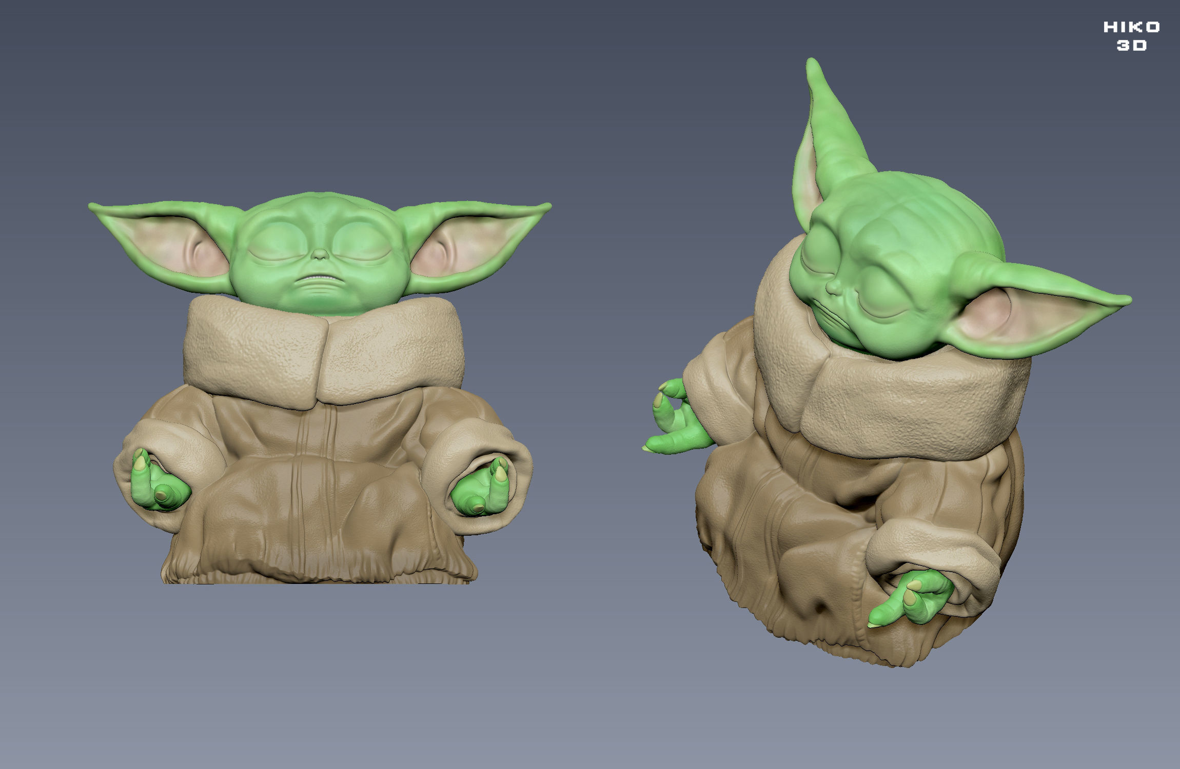 Baby Yoda Meditation - Grogu The Child - The mandalorian -  3D print model_6
