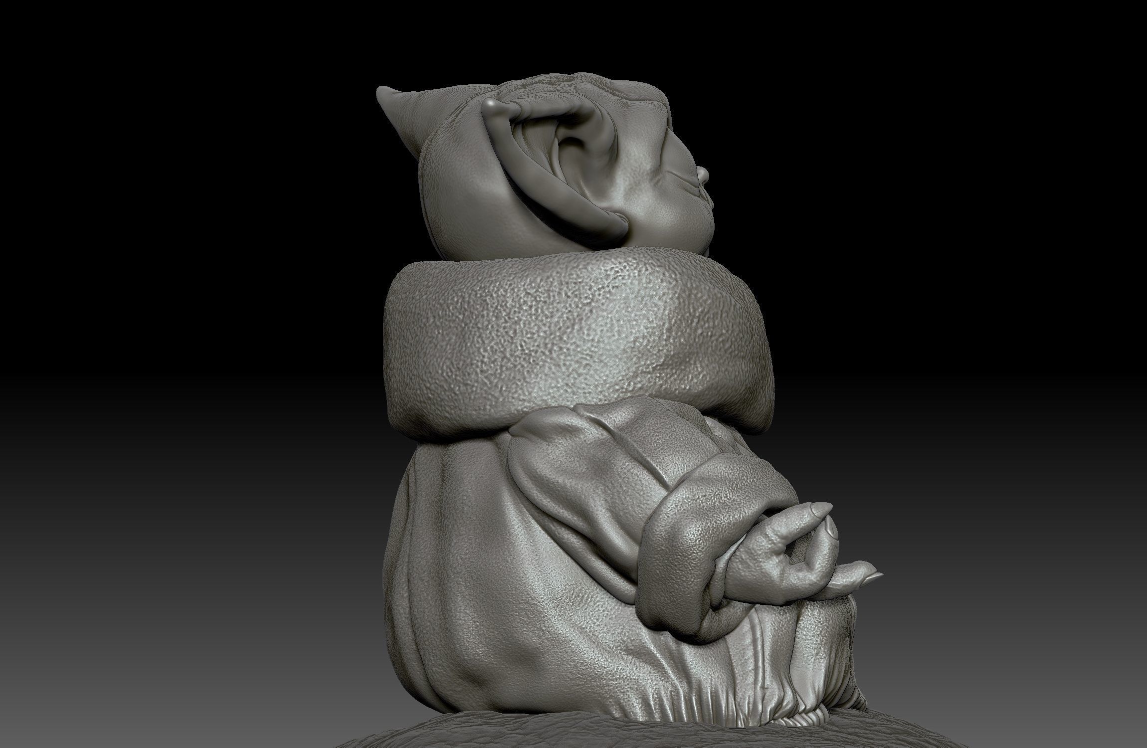 Baby Yoda Meditation - Grogu The Child - The mandalorian -  3D print model_12