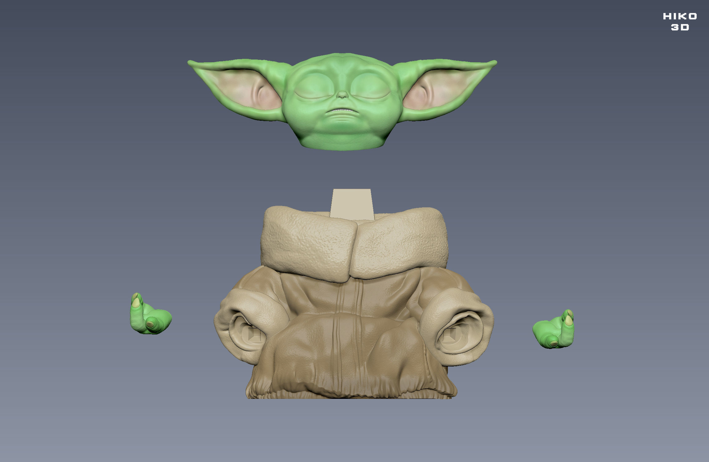 Baby Yoda Meditation - Grogu The Child - The mandalorian -  3D print model_5