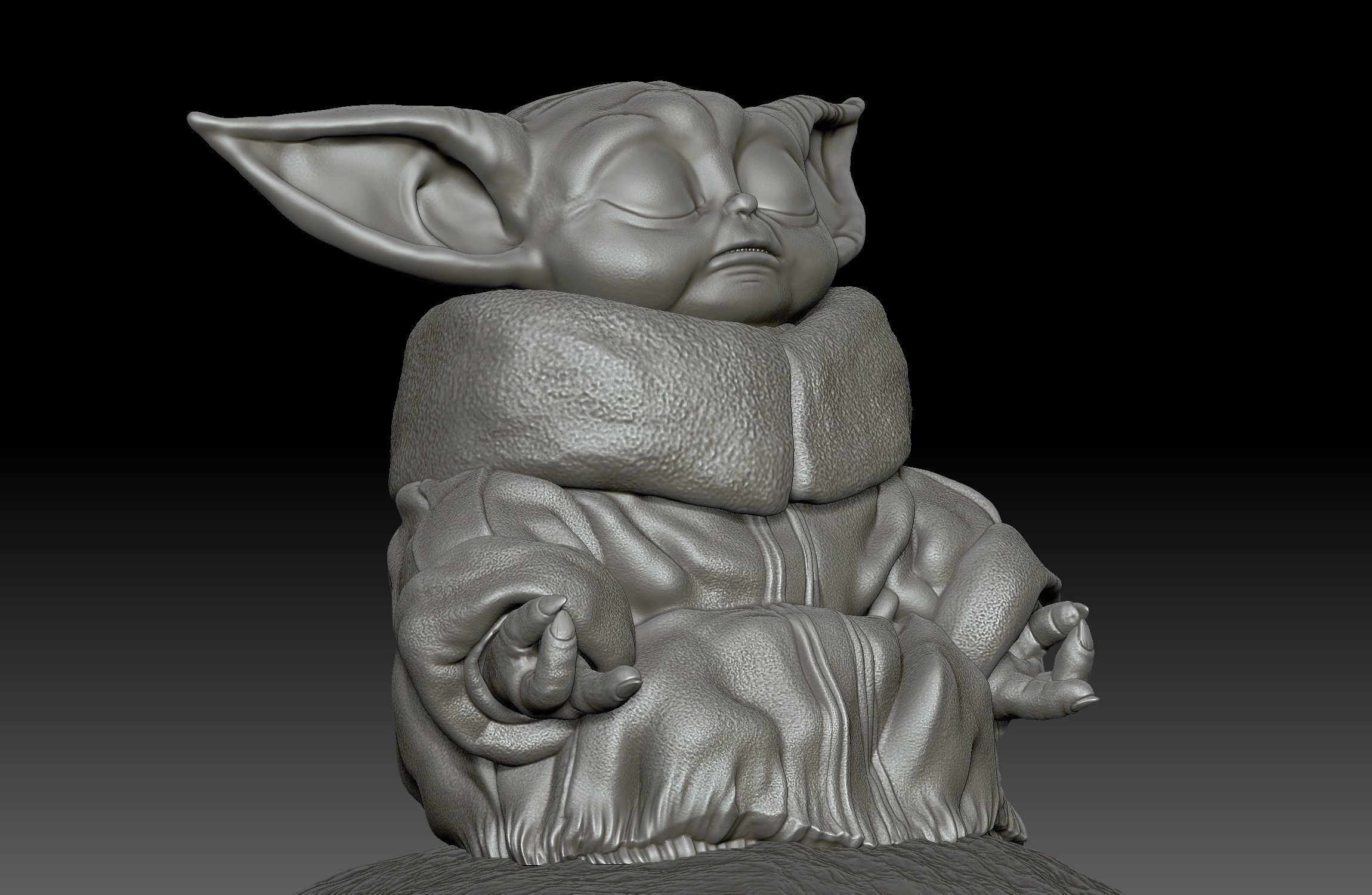 Baby Yoda Meditation - Grogu The Child - The mandalorian -  3D print model_13