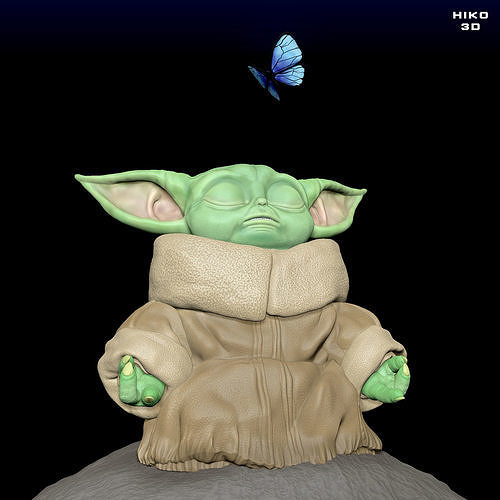 Baby Yoda Meditation - Grogu The Child - The mandalorian -  3D print model