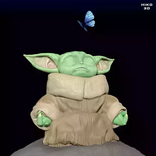Baby Yoda Meditation - Grogu The Child - The mandalorian -  3D print model