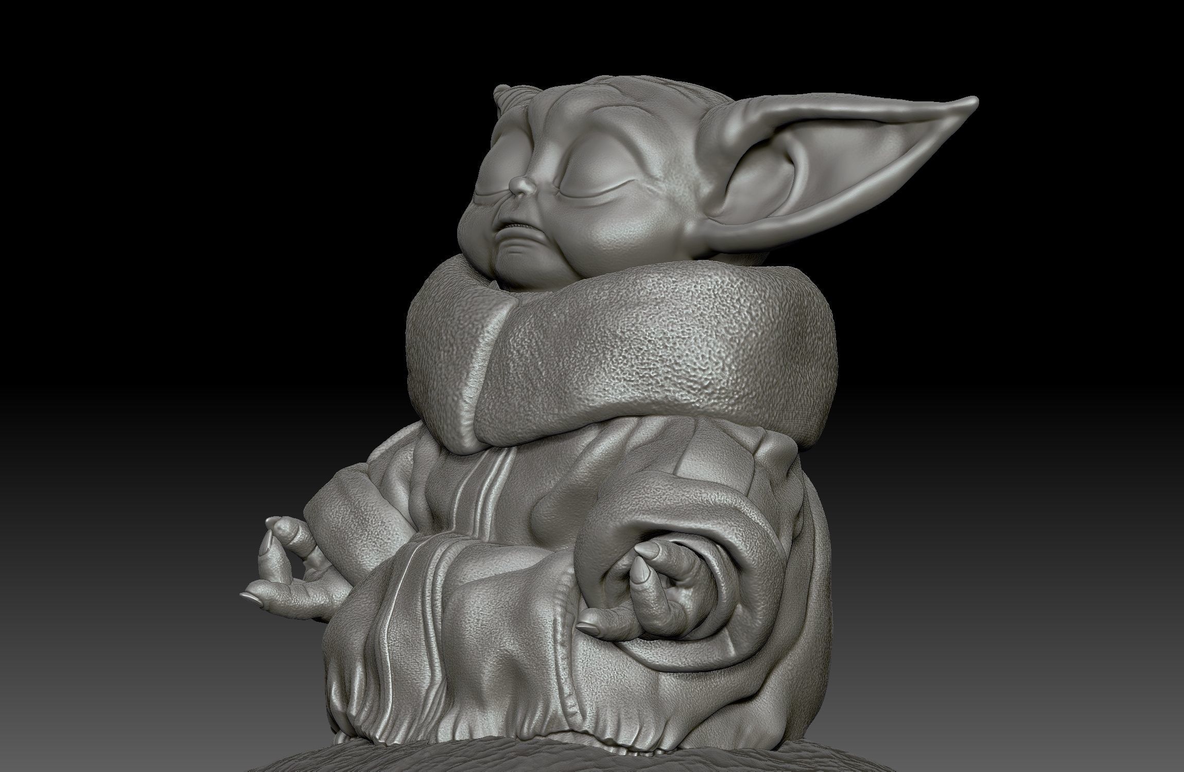 Baby Yoda Meditation - Grogu The Child - The mandalorian -  3D print model_8