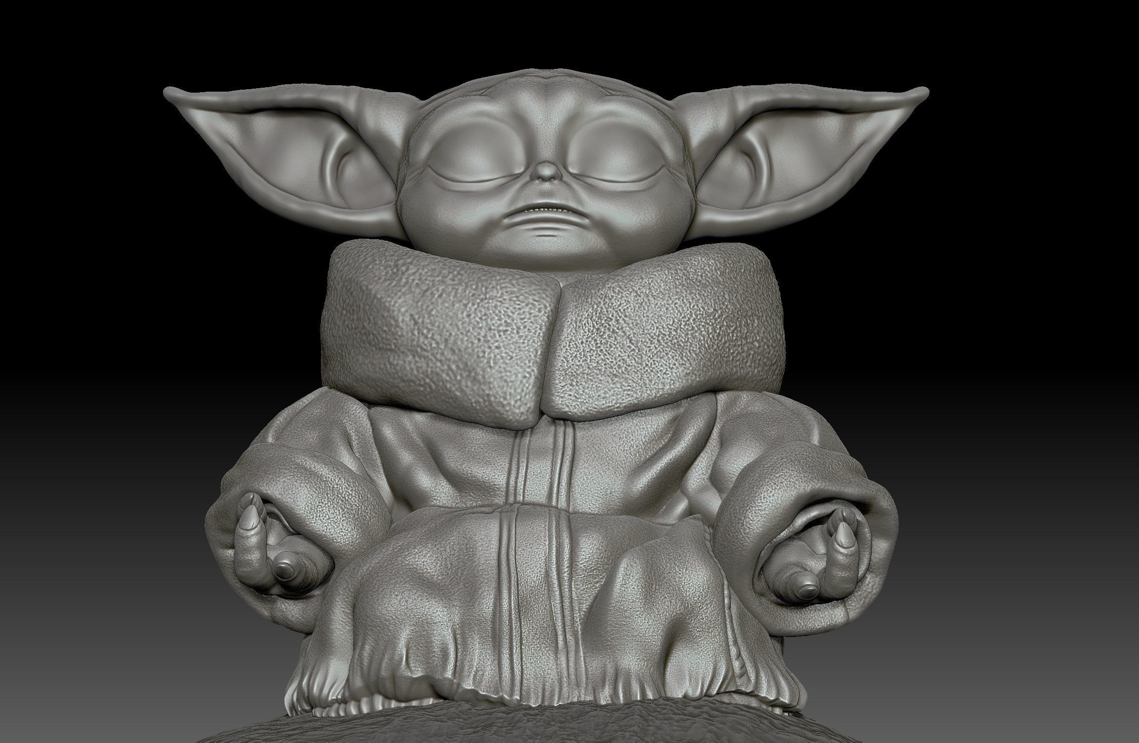 Baby Yoda Meditation - Grogu The Child - The mandalorian -  3D print model_7