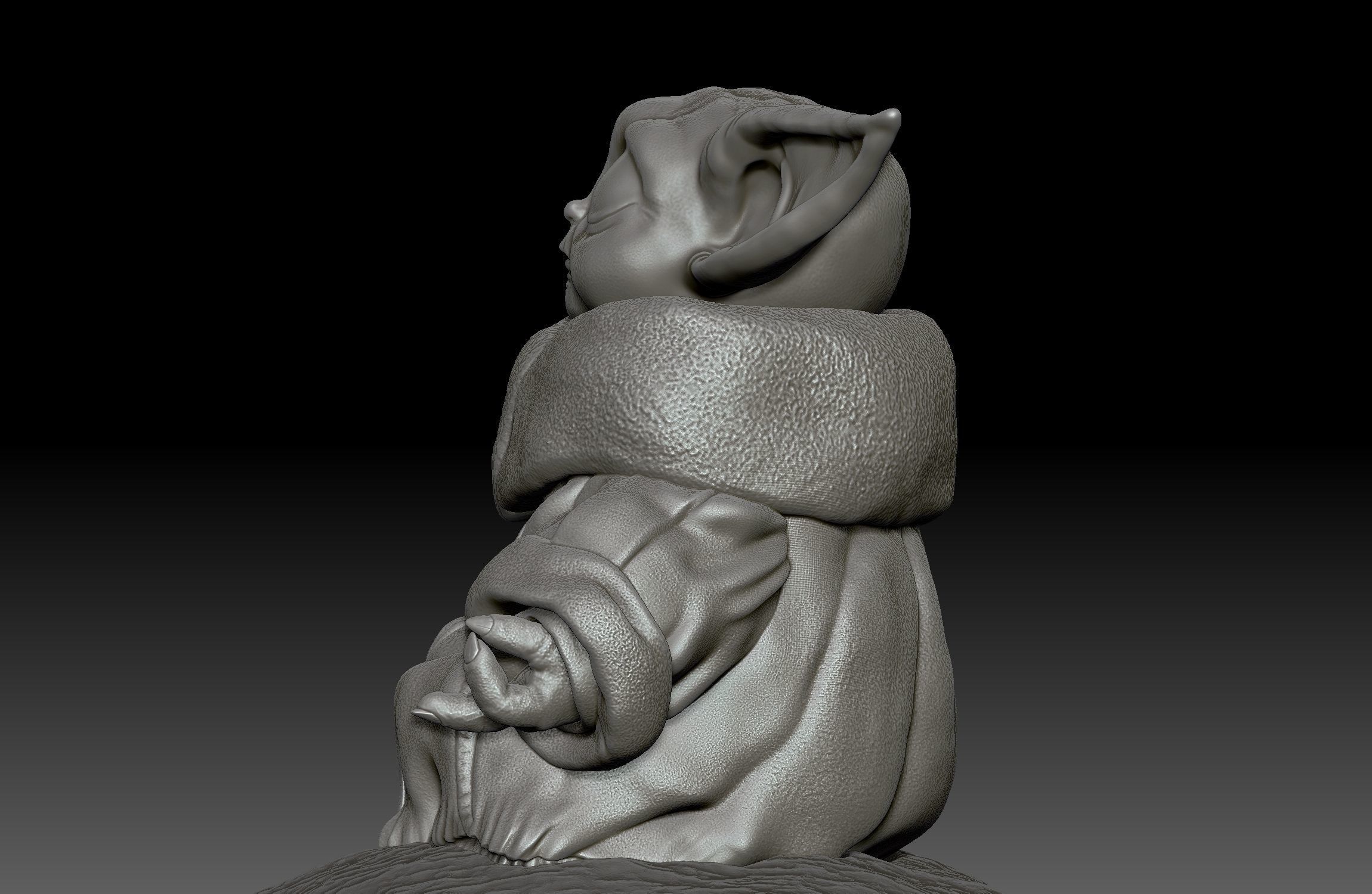 Baby Yoda Meditation - Grogu The Child - The mandalorian -  3D print model_9