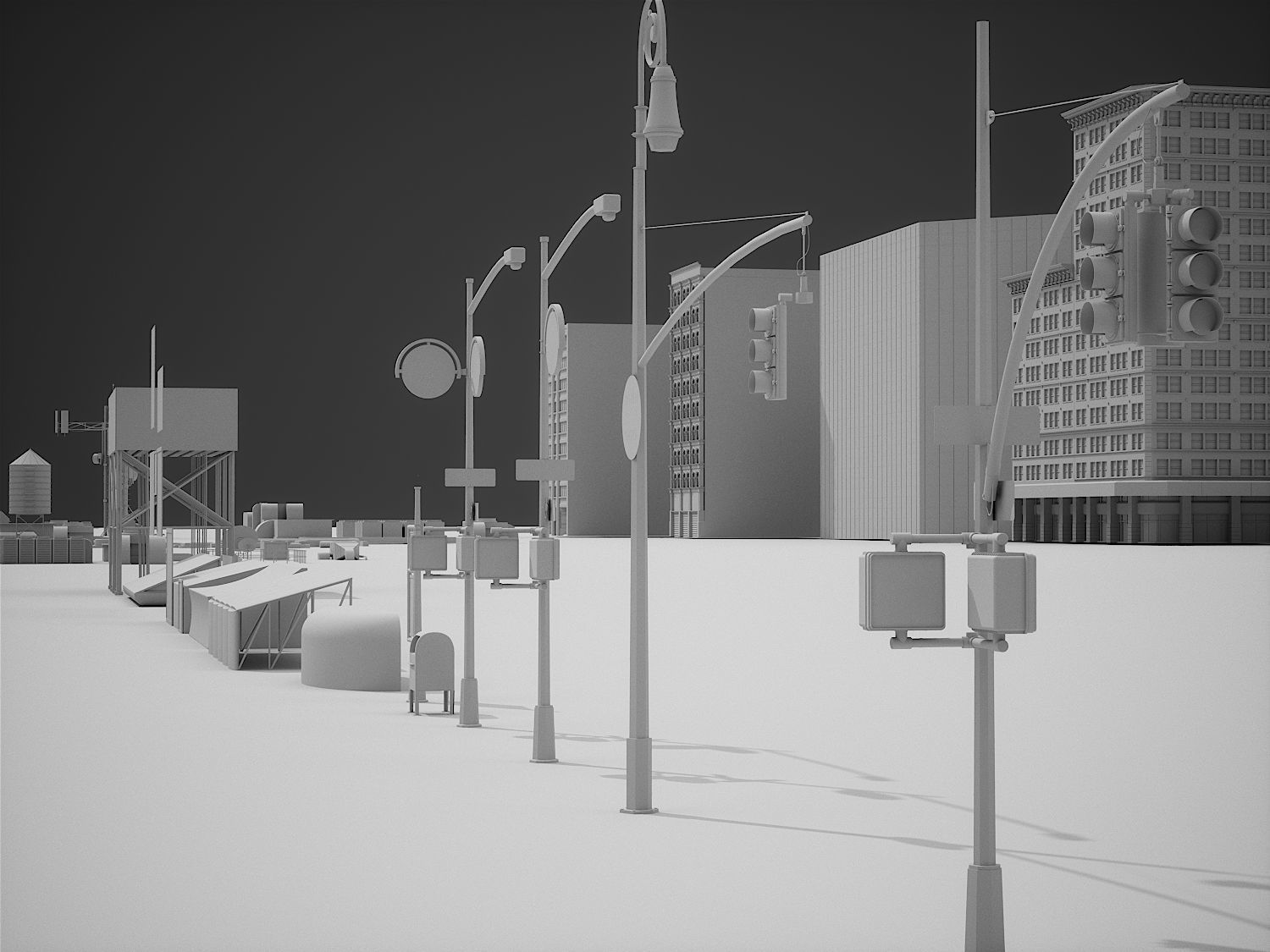 City Kitbash 3D model_12