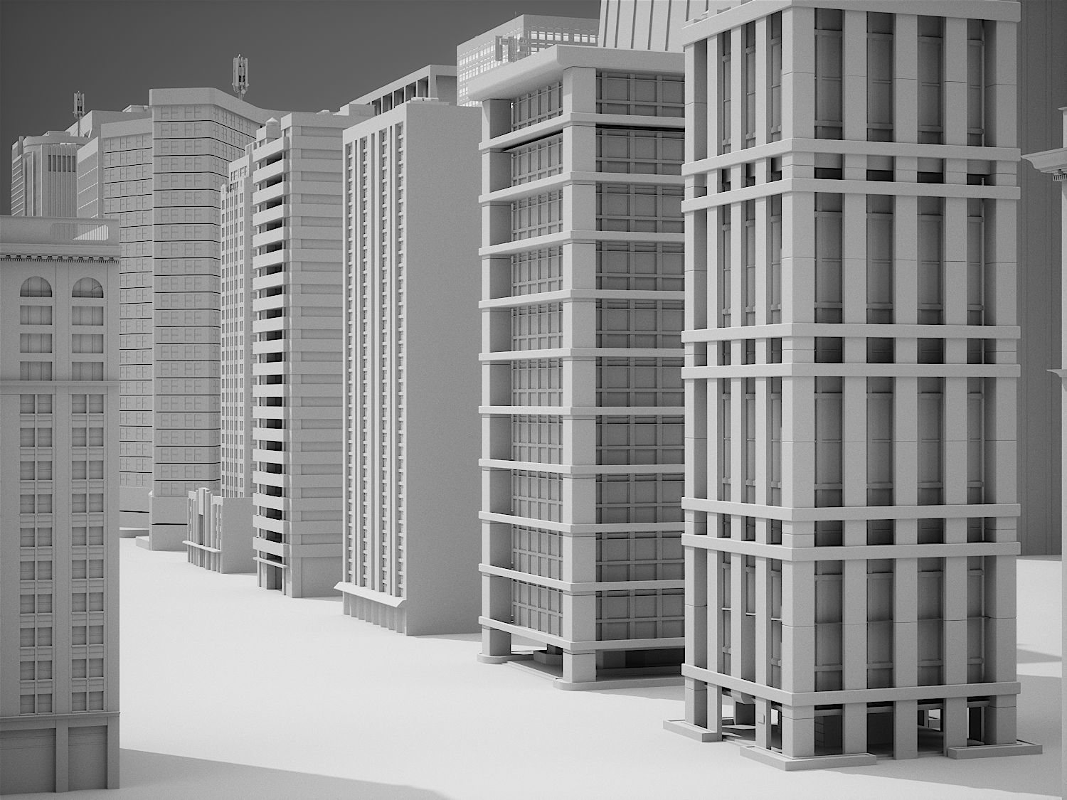 City Kitbash 3D model_9