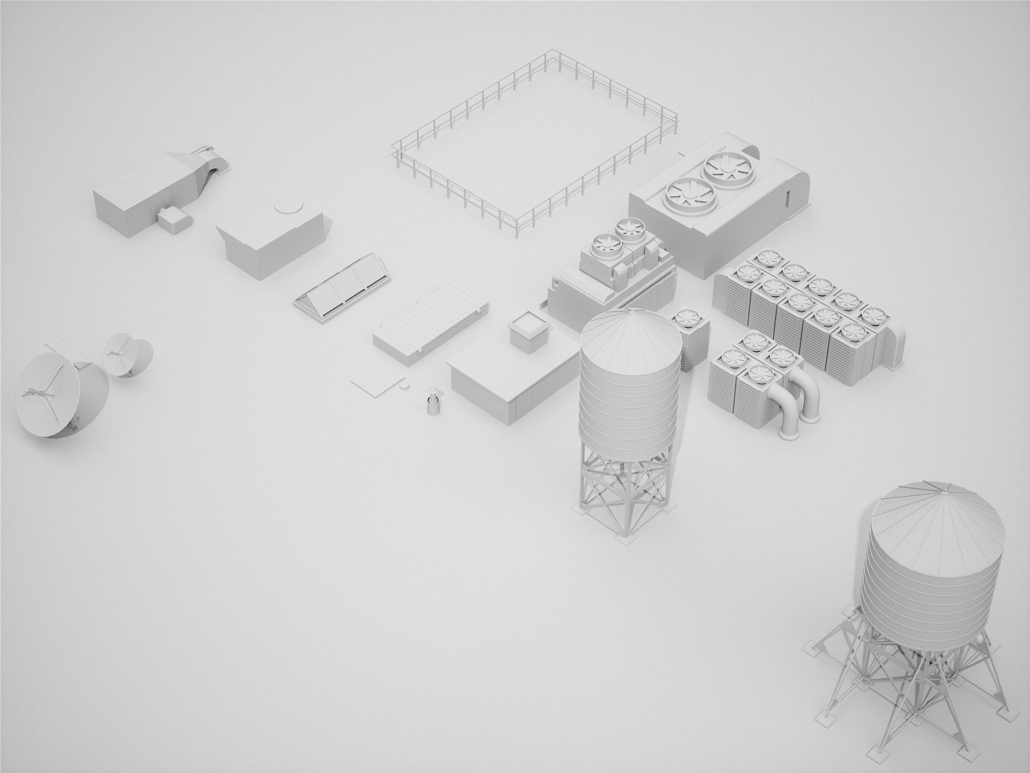 City Kitbash 3D model_11