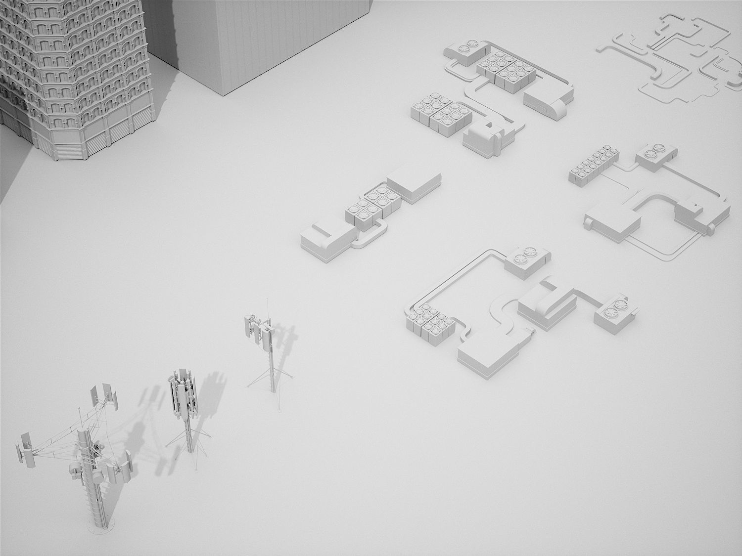 City Kitbash 3D model_10