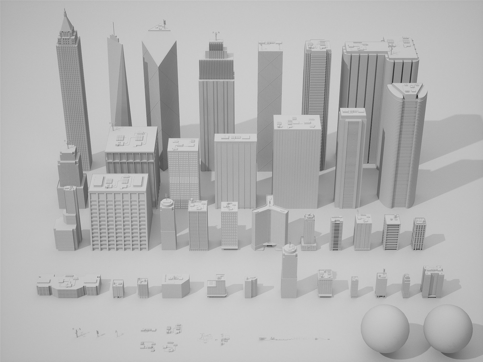 City Kitbash 3D model_4