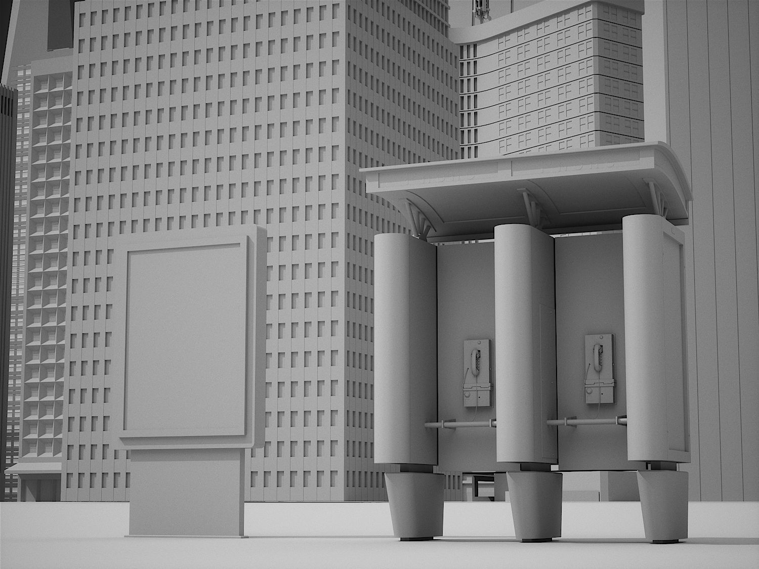 City Kitbash 3D model_14