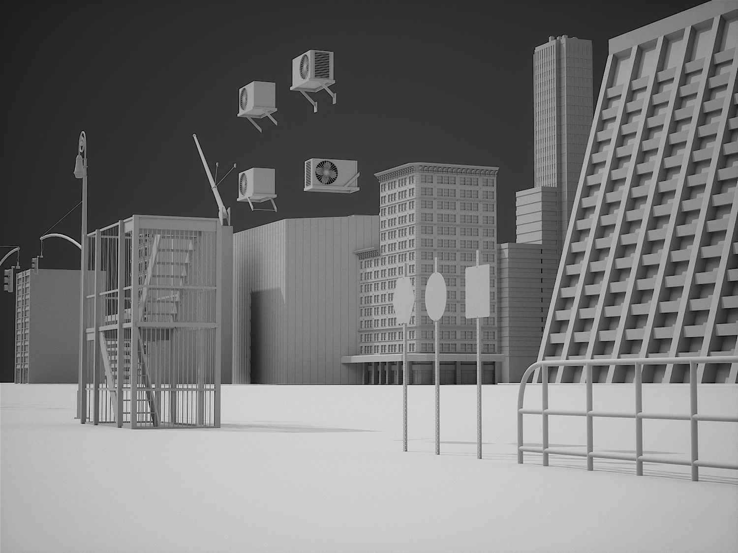 City Kitbash 3D model_13