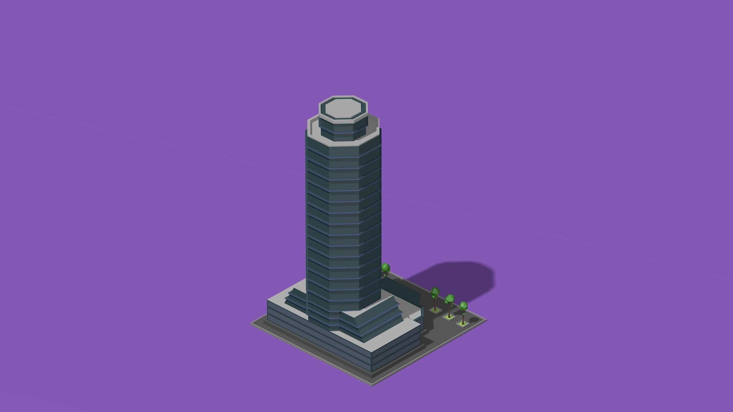set of cartoon low poly tower models Low-poly 3D model_41
