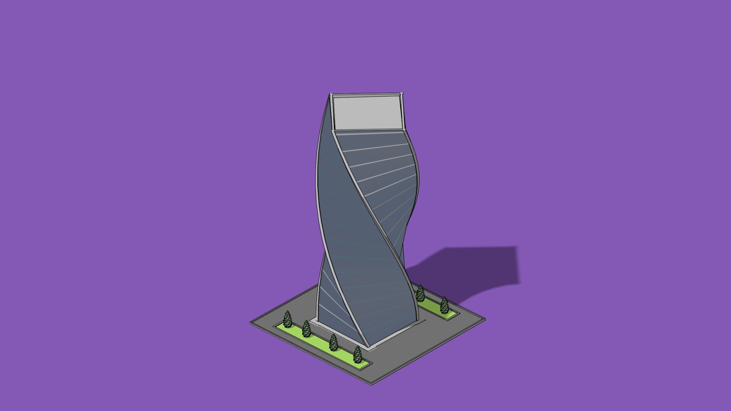 set of cartoon low poly tower models Low-poly 3D model_35