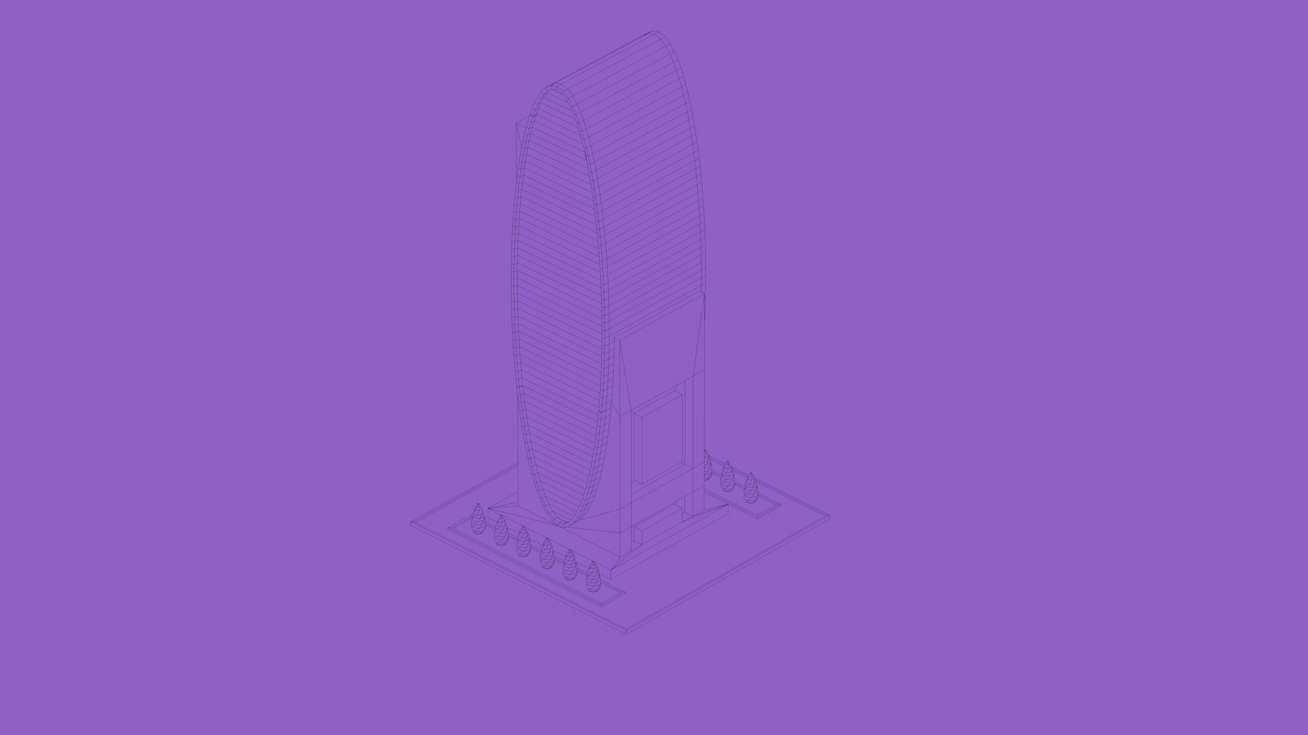 set of cartoon low poly tower models Low-poly 3D model_25