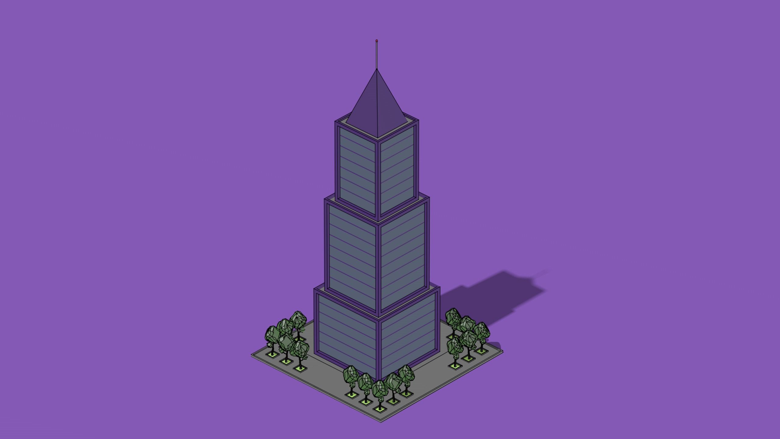 set of cartoon low poly tower models Low-poly 3D model_31