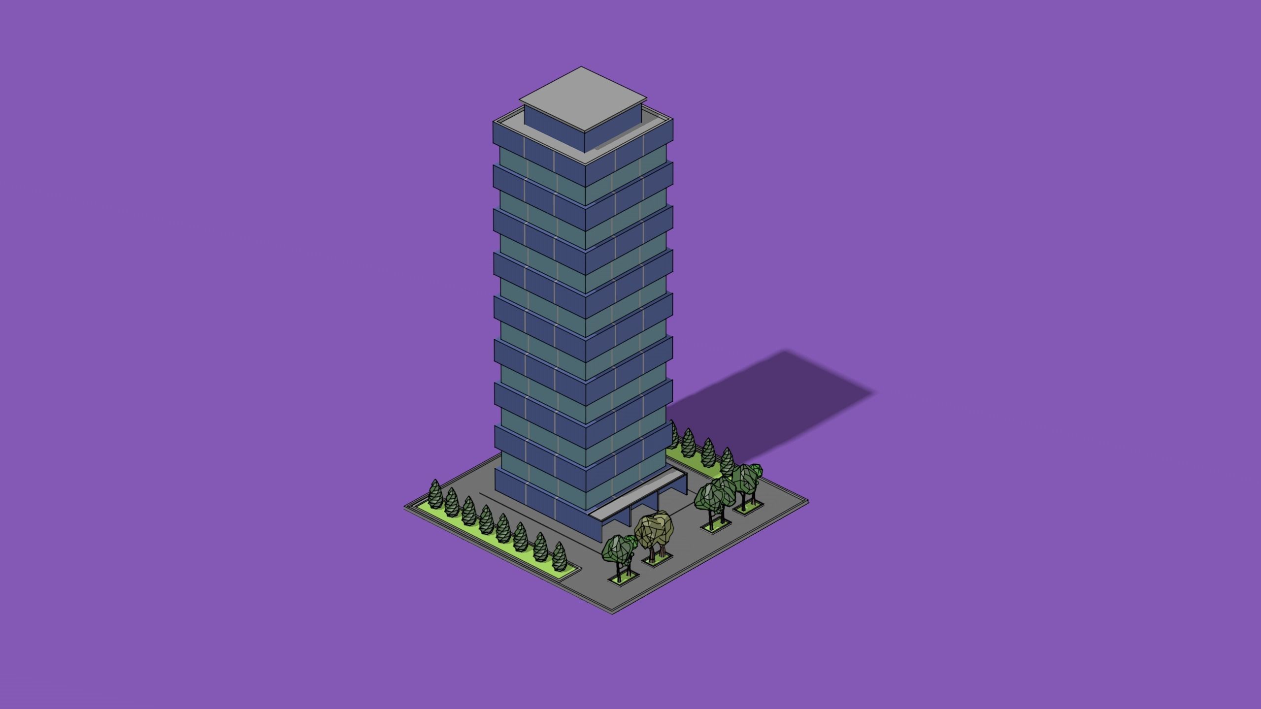 set of cartoon low poly tower models Low-poly 3D model_20