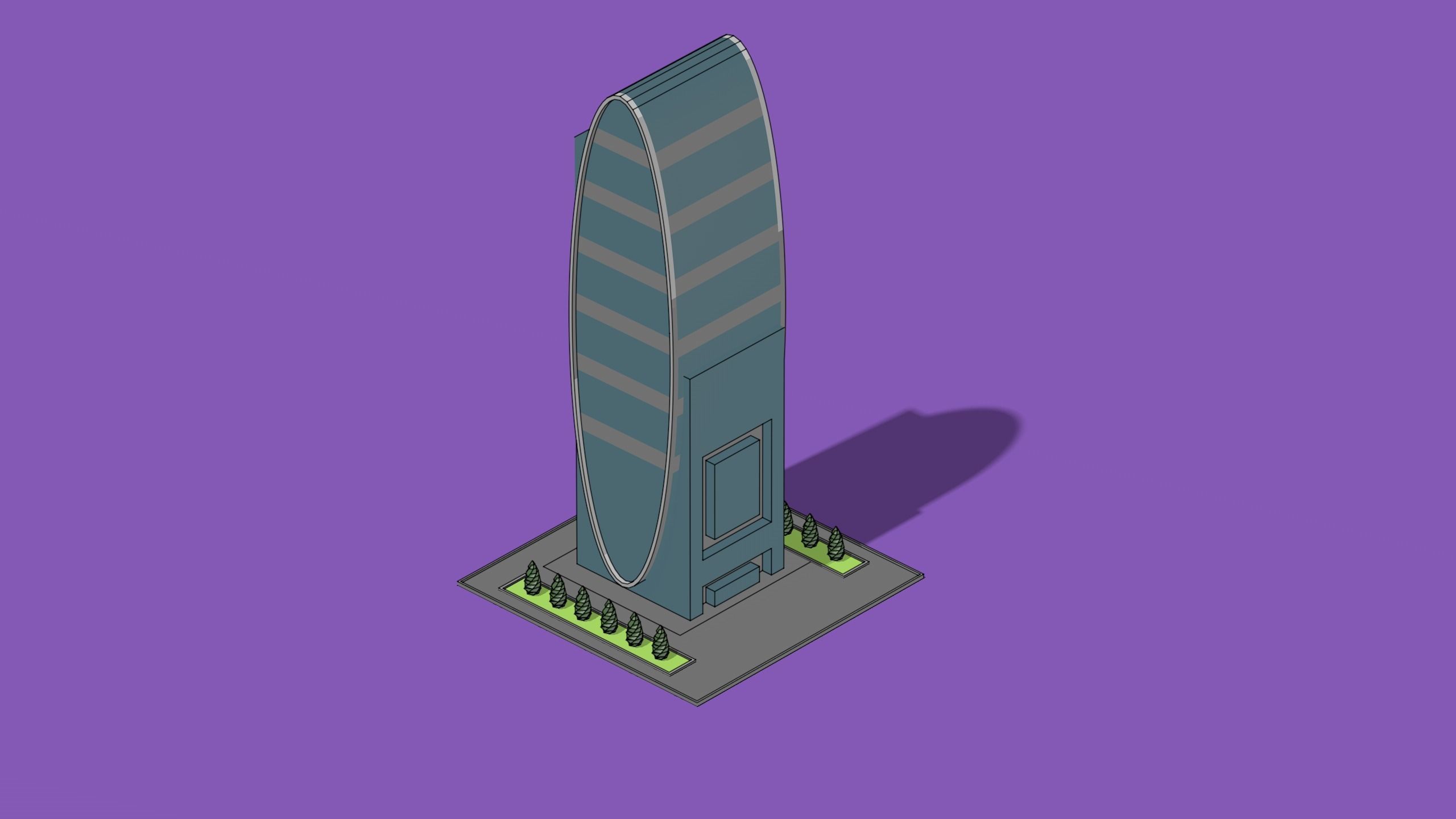 set of cartoon low poly tower models Low-poly 3D model_24