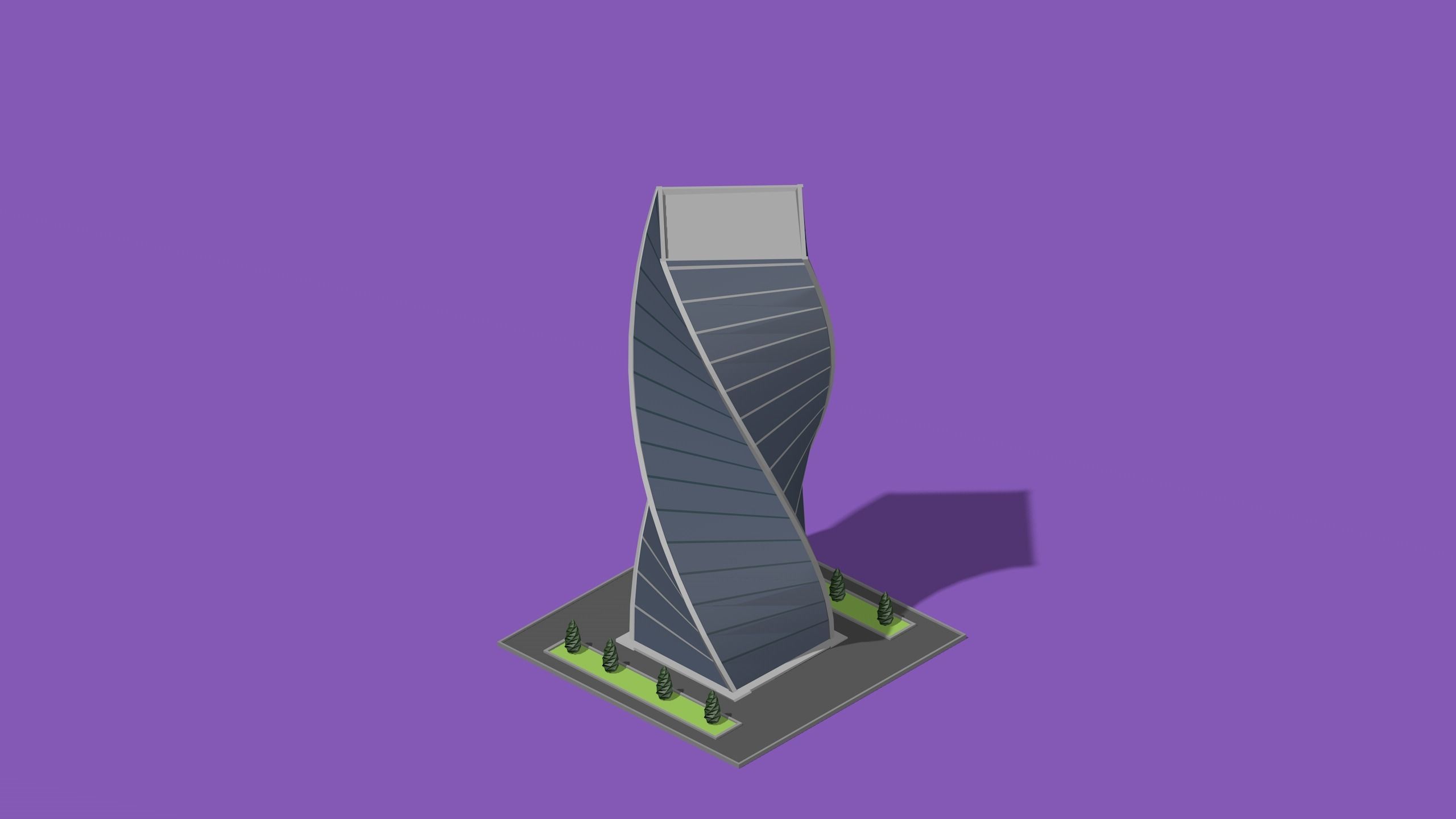 set of cartoon low poly tower models Low-poly 3D model_34