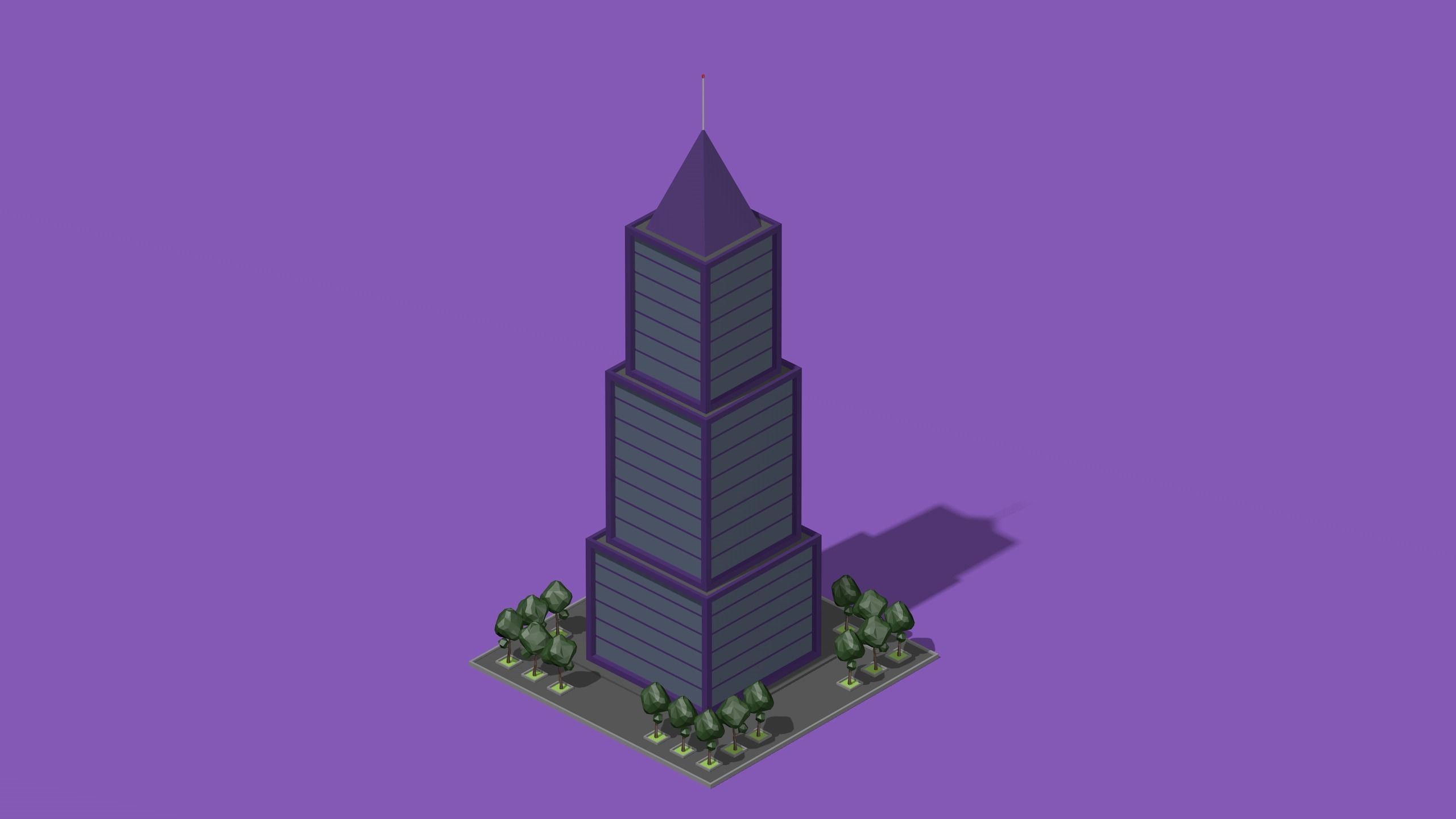 set of cartoon low poly tower models Low-poly 3D model_32