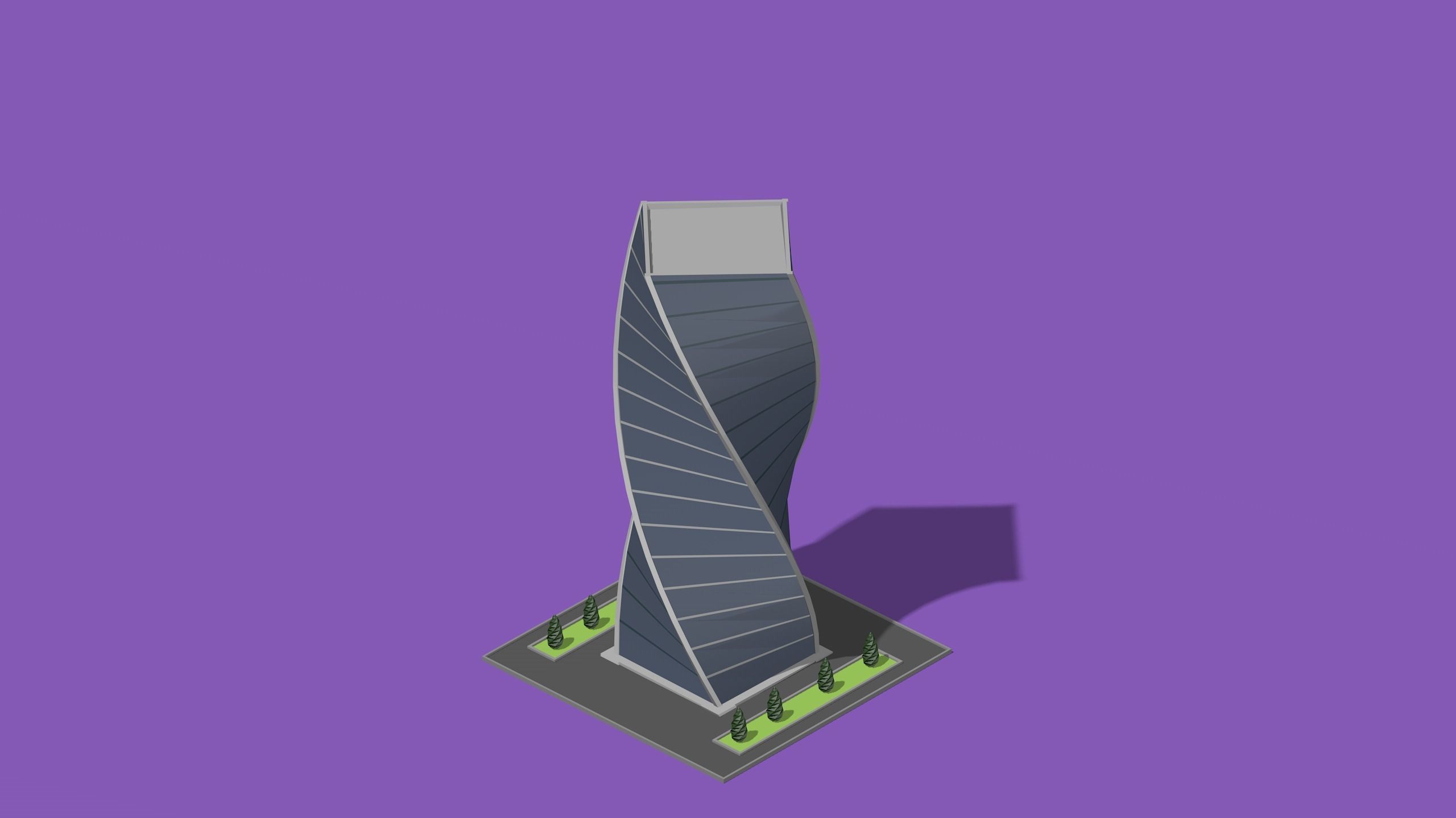 set of cartoon low poly tower models Low-poly 3D model_33