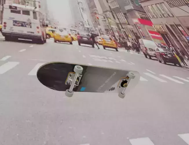 SKATEBOARD in middle of city