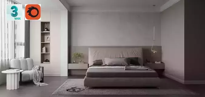 Modern minimalist style bedroom