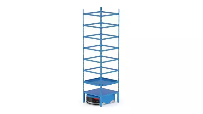 Warehouse Robot with Rack 3D model