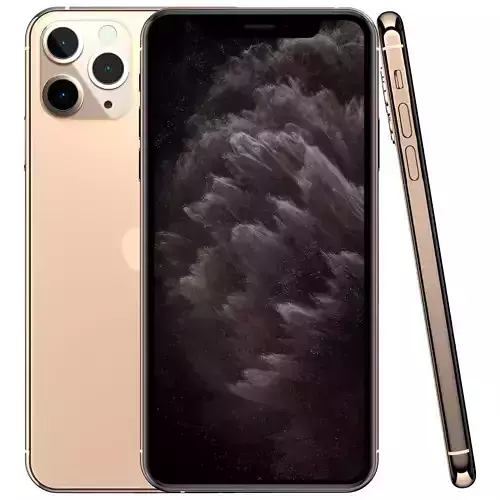 Apple iPhone 11 Pro Max Gold Low-poly 3D model