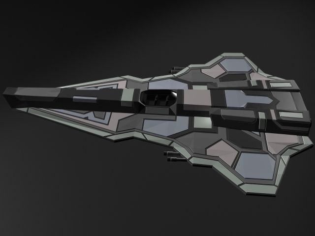 Hawk Fighter Spacecraft 3D model_2