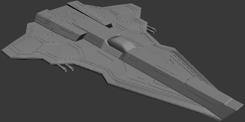 Hawk Fighter Spacecraft 3D model_5