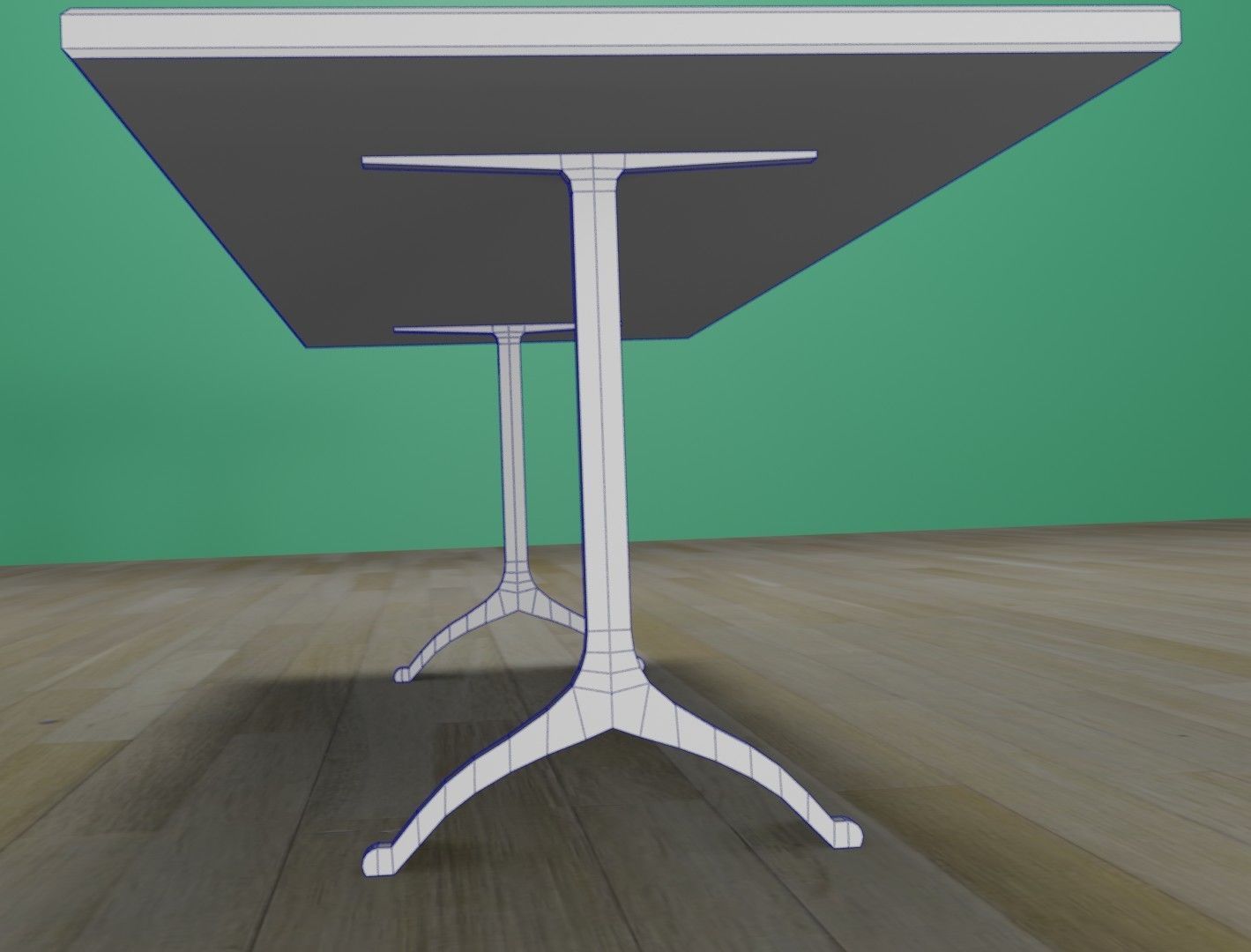 Dining set conference table with chairs 3D model_5
