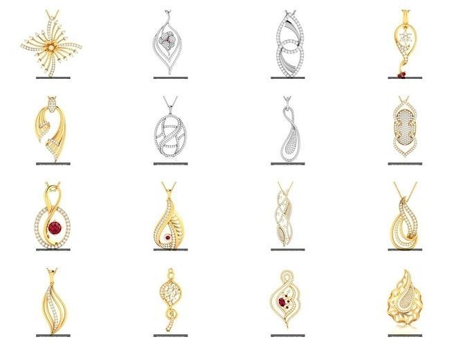 36 Women pendant 3dm render detail collection 