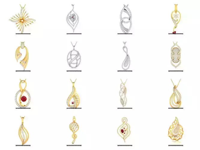36 Women pendant 3dm render detail collection 