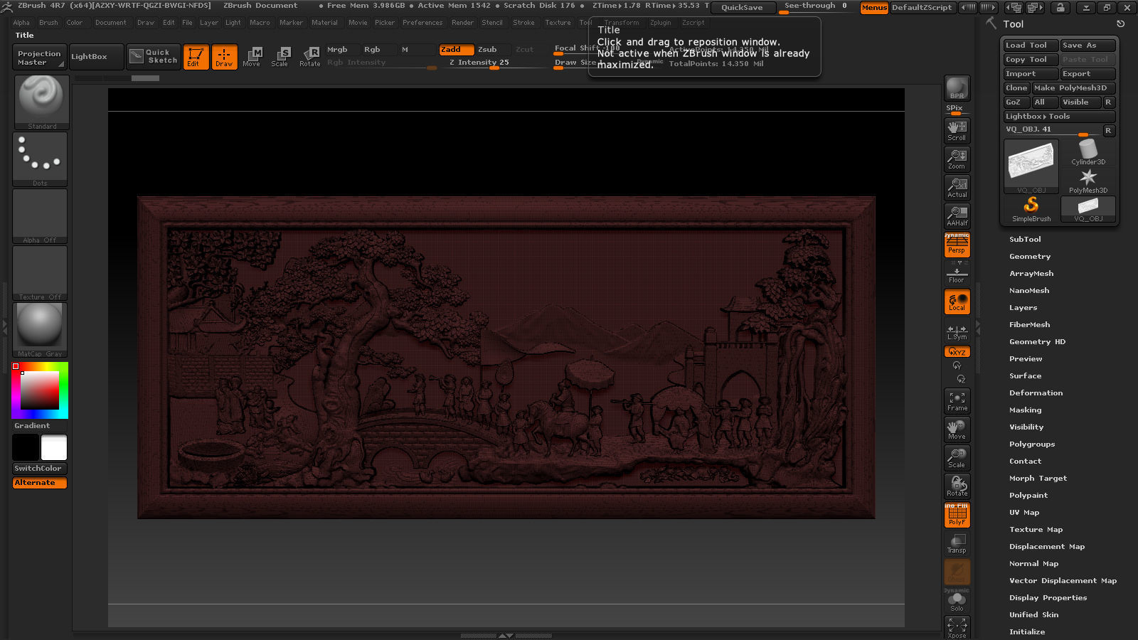 Mural landscape wood carving file stl OBJ and ZTL for CNC 3D print model_14