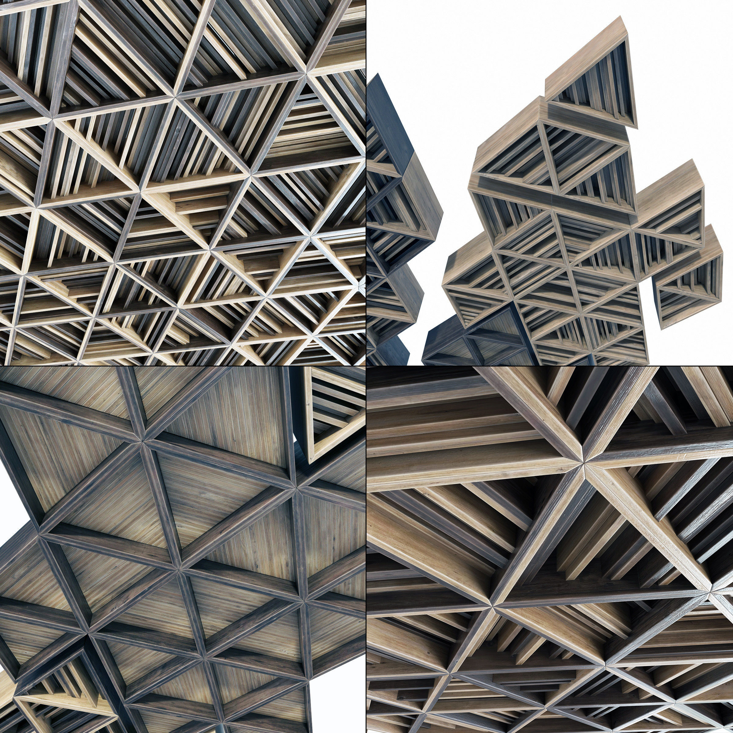 Ceiling parametric Triangle rail n3  3D model_2