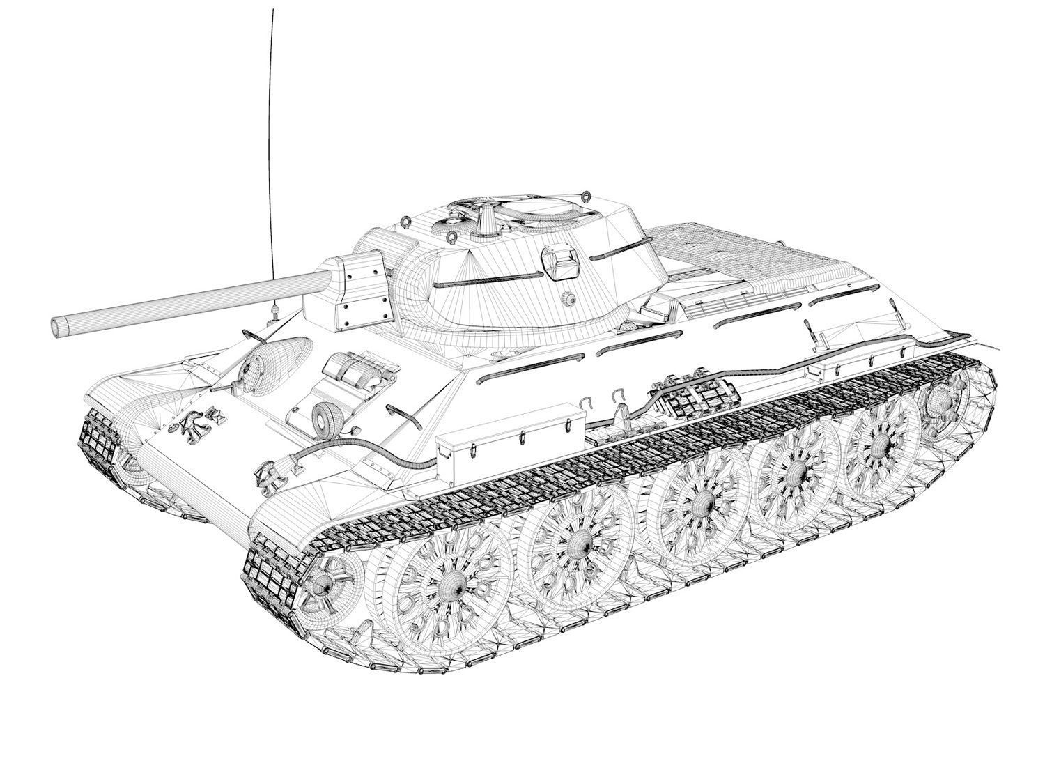 T-34-76 - Model 1942 - Soviet tank in Italian Service 3D model_12